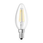 Ledvance Classic LED E14 Candela Filamento Chiara 4.2W 470lm - 927 Bianco Molto Caldo | Miglior resa cromatica - Dimmerabile - Sostitua 40W