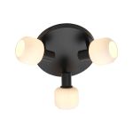 Nordlux Milford Luce da soffitto Vetro Mini 3-Rondel Nero | Adatto per 3x E14