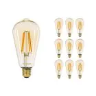 Confezione Multipack 10x Noxion Lucent LED E27 Edison Filamento Ambra 7.2W 630lm -  822 Bianco Molto Caldo | Dimmerabile - Sostitutiva 50W